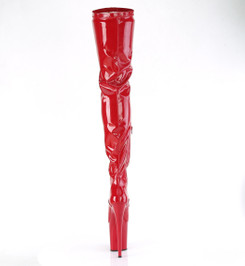 Ботфорты на платформе Pleaser красные лаковые FLAM4000/R/M