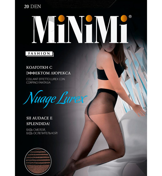 Колготки черные NUAGE LUREX 20 Minimi