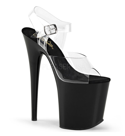 Стрипы силиконовые Pleaser черные FLAM808/C/B