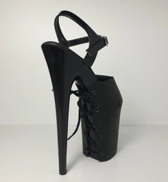 Защита на стрипы кожаная черная Lace