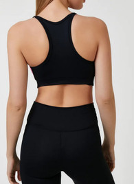 Топ черный с розовым Push Up с чашками