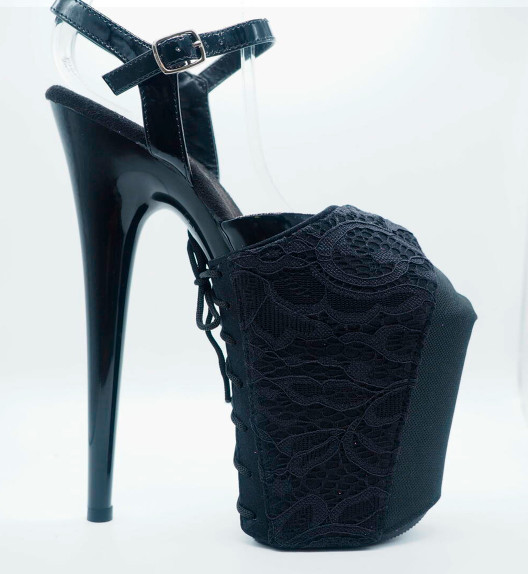 Защита на стрипы кружевная черная Lace