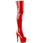 Ботфорты на платформе Pleaser красные лаковые ADO3000/R/M