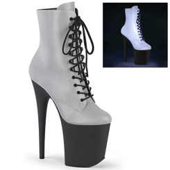 Ботильоны на платформе Pleaser серые FLAM1020REFL/SREFL/B
