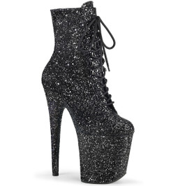 Ботильоны на платформе Pleaser черные FLAM1020GWR/BG/M