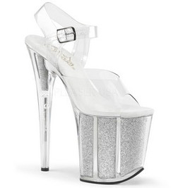 Стрипы силиконовые Pleaser серебряные FLAM808G/C/S