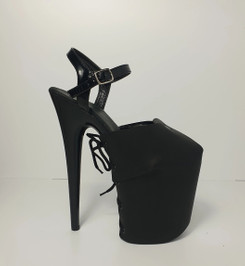 Защита на стрипы кожаная черная Lace