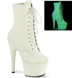Ботильоны на платформе Pleaser белые неоновые ADO1020GD/WPU/M