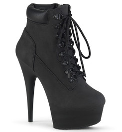 Ботинки Тимберленд на платформе Pleaser черные DEL600TL-02/BNB/M