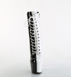 Ботильоны на платформе Pleaser черно-белые ADO1040TT/B-W/M