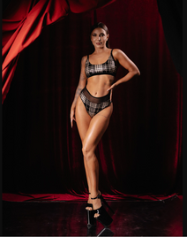 Топ черно-золотая клетка Nyxa Polerina