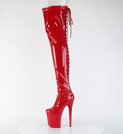 Ботфорты на платформе Pleaser красные FLAM3850/R/M