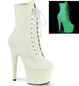Ботильоны на платформе Pleaser белые неоновые ADO1020GD/WPU/M