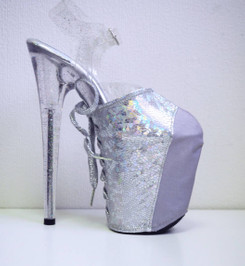 Защита на стрипы серебряная Holographic Lace