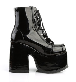 Ботинки на шнуровке Demonia черные лаковые CAM203/B