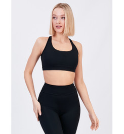 Топ спортивный черный Crossback