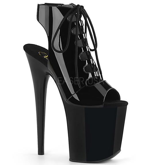 Босоножки Pleaser черные FLAM800-20/B/M