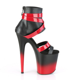 Стрипы Pleaser черные с красным FLAM800-15/BPU-RPT/M