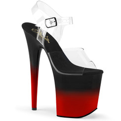 Стрипы Pleaser черные с красным FLAM808BR-H/C/B-R