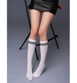 Ботфорты белые с черным WG1 Classic 02 Giulia