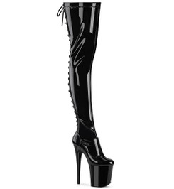 Ботфорты на платформе Pleaser черные FLAM3850/B/M