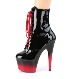 Ботильоны на платформе Pleaser черные с красным ADO1020BR-H/B/B-R