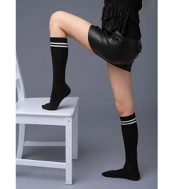 Ботфорты черные с белым WG1 Classic 02 Giulia