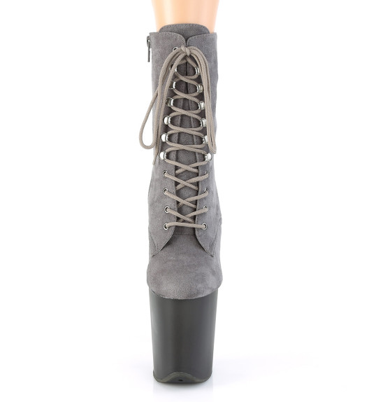 Ботильоны на платформе Pleaser серые FLAM1020FST/GYFS/GY