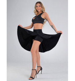 Шорты юбка черные Dolly Midi I-Style