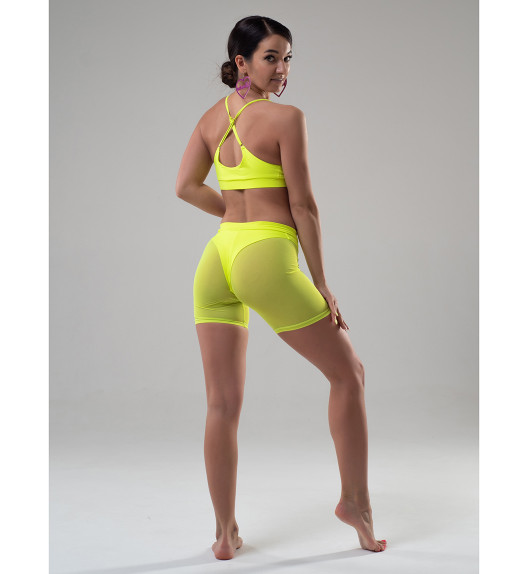 Велосипедки желтые из сетки Shadow Миди I-Style