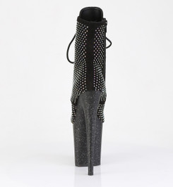 Ботильоны на платформе Pleaser черные со стразами FLAM1020RM/BFS-RS/M