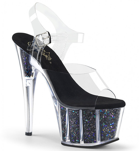 Босоножки Pleaser черные ADO708CG/C/BG