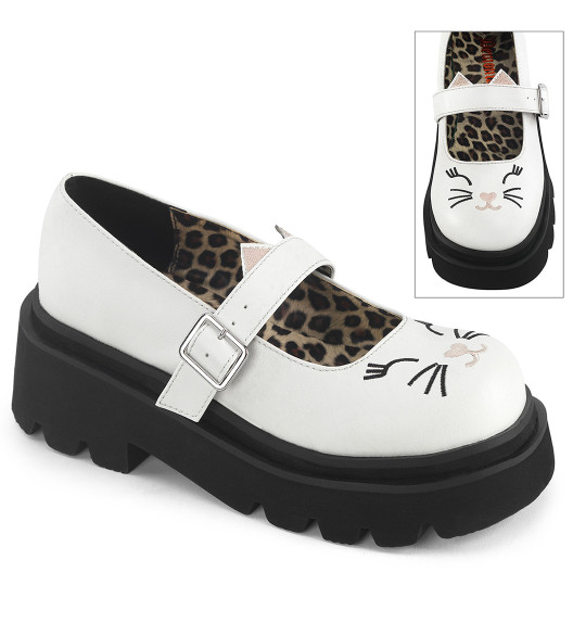 Туфли на платформе белые Demonia REGD56/WVL