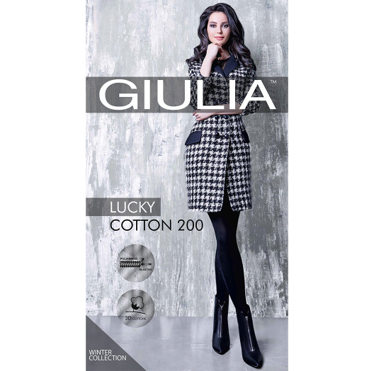 Колготки черные LUCKY COTTON 200 Giulia