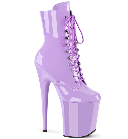 Ботильоны на платформе Pleaser лавандовые лаковые FLAM1020/LV/M