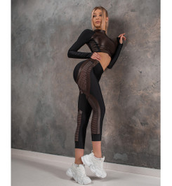 Лосины укороченные Move UP "Black & Brown Skin" Bona Fide