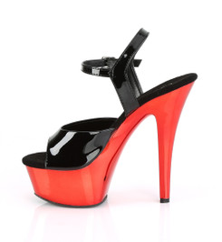 Туфли на платформе Pleaser черные с красным KISS209/B/RCH