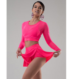 Лонгслив розовый из сетки ShadowI-Style