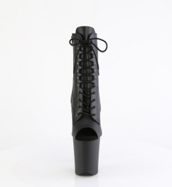 Ботильоны на платформе Pleaser черные матовые FLAM1021/BPU/M