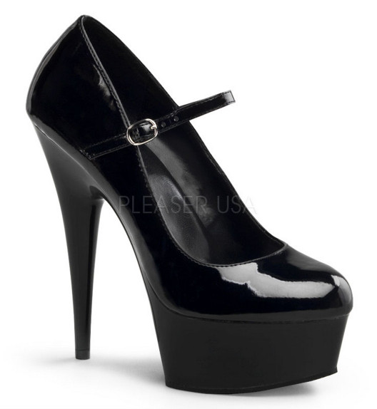 Туфли Pleaser черные DEL687/B/M