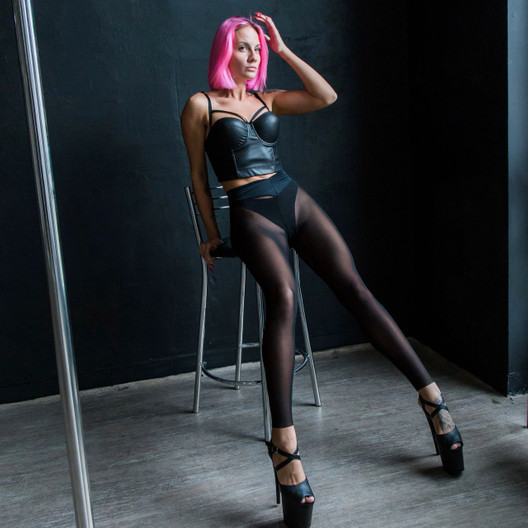 Лосины черная сетка Classic StripBoutique