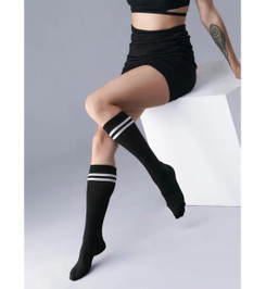 Ботфорты черные с белым WG1 Classic 02 Giulia