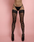 Чулки черные с крупным рисунком Amor El