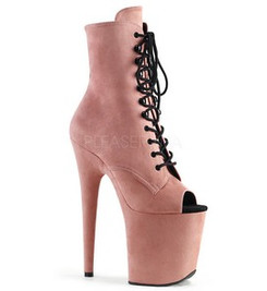 Ботильоны на платформе Pleaser розовые замшевые FLAM1021FS/BPFS/M