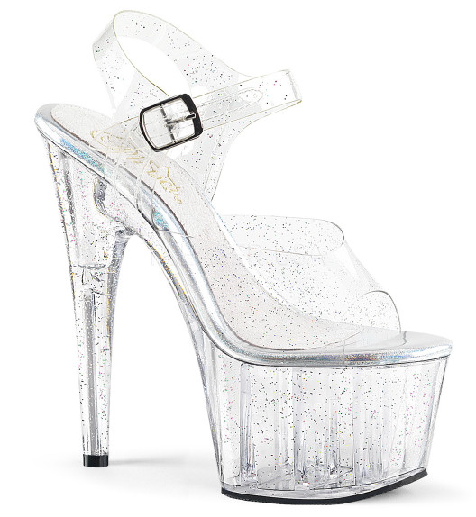 Босоножки Pleaser прозрачные с блестками ADO708MMG/C/M