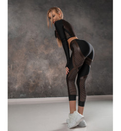 Лосины укороченные Move UP "Black & Brown Skin" Bona Fide