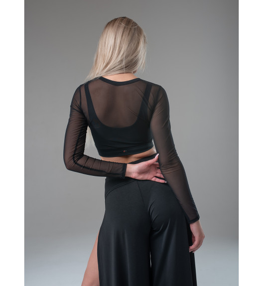 Лонгслив черный из сетки Shadow I-Style