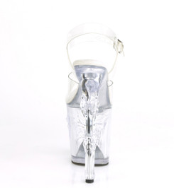 Босоножки на платформе Pleaser прозрачные с черепом RAPT808/C/M