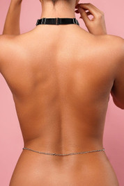 Чокер черный с цепочками вокруг тела