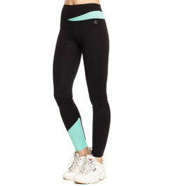 Лосины с высокой талией черные с мятным Vibe Crazy Fit